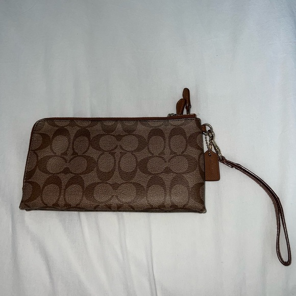 Coach Handbags - Coach Brown Signature Wristlet